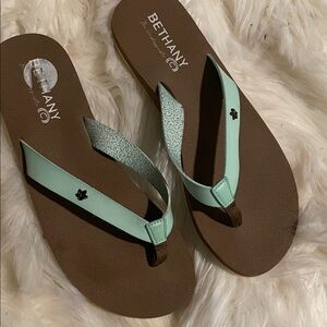 Women's Mint and Brown Sandals